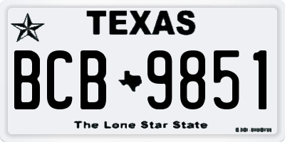 TX license plate BCB9851