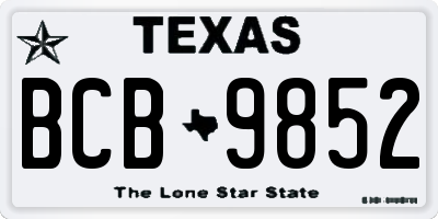 TX license plate BCB9852