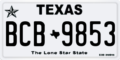 TX license plate BCB9853