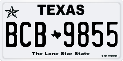 TX license plate BCB9855