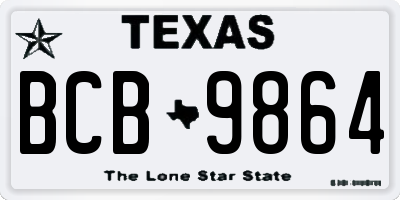 TX license plate BCB9864