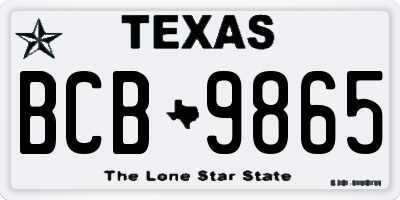 TX license plate BCB9865