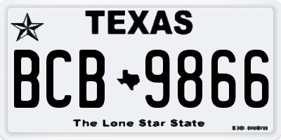 TX license plate BCB9866