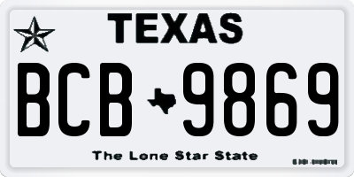 TX license plate BCB9869