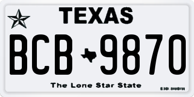 TX license plate BCB9870
