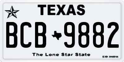 TX license plate BCB9882
