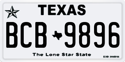 TX license plate BCB9896