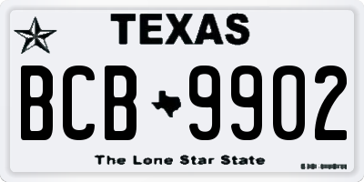 TX license plate BCB9902
