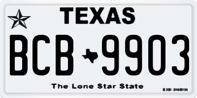TX license plate BCB9903