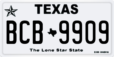 TX license plate BCB9909