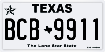 TX license plate BCB9911