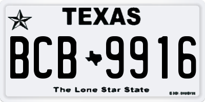 TX license plate BCB9916
