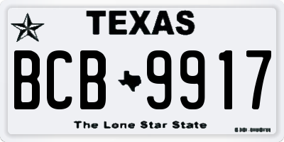 TX license plate BCB9917