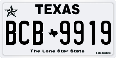 TX license plate BCB9919