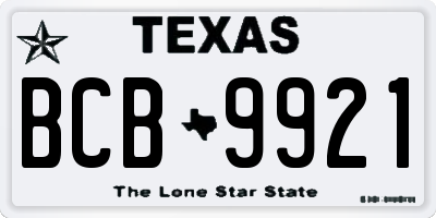 TX license plate BCB9921