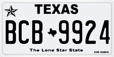 TX license plate BCB9924