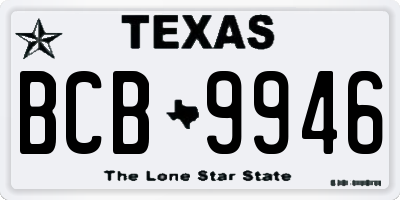 TX license plate BCB9946