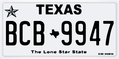 TX license plate BCB9947
