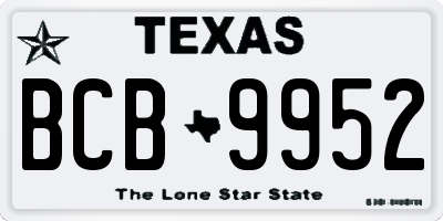TX license plate BCB9952