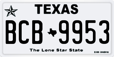 TX license plate BCB9953