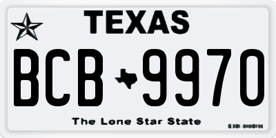 TX license plate BCB9970