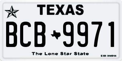 TX license plate BCB9971