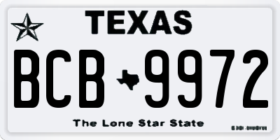 TX license plate BCB9972