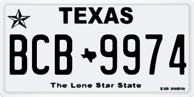 TX license plate BCB9974