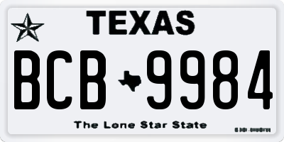 TX license plate BCB9984