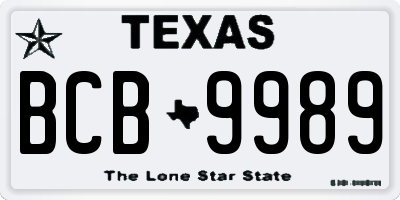 TX license plate BCB9989