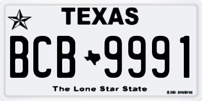 TX license plate BCB9991