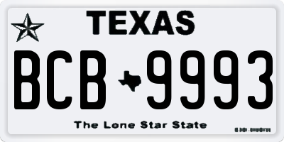 TX license plate BCB9993