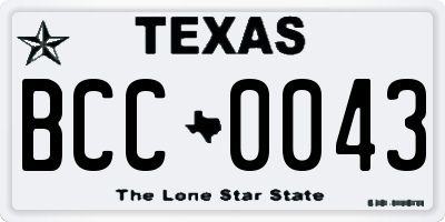 TX license plate BCC0043