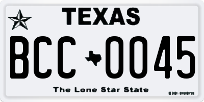 TX license plate BCC0045