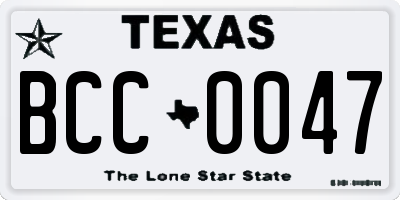 TX license plate BCC0047