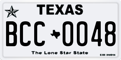 TX license plate BCC0048