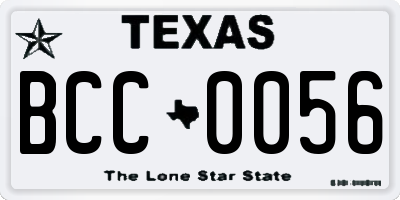 TX license plate BCC0056