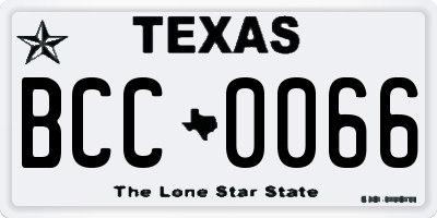 TX license plate BCC0066