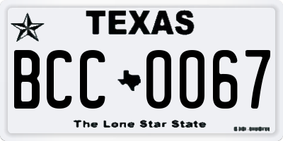 TX license plate BCC0067