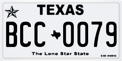 TX license plate BCC0079