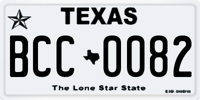 TX license plate BCC0082