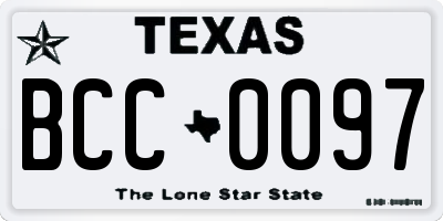 TX license plate BCC0097