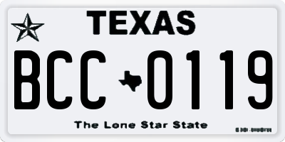 TX license plate BCC0119