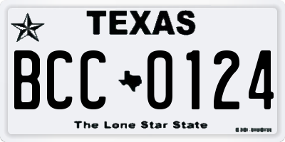 TX license plate BCC0124