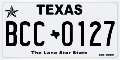 TX license plate BCC0127