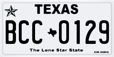 TX license plate BCC0129