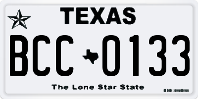 TX license plate BCC0133
