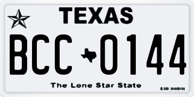 TX license plate BCC0144