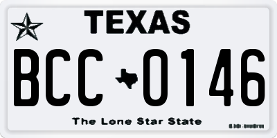 TX license plate BCC0146