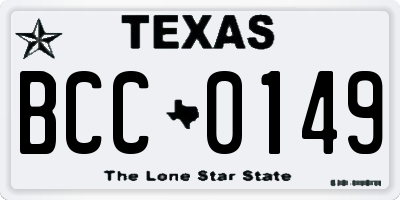 TX license plate BCC0149